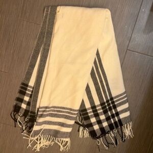 White and Black Plaid Scarf
